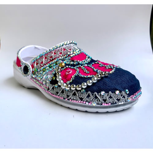 Bling Custom Rhinestone Crocs - White