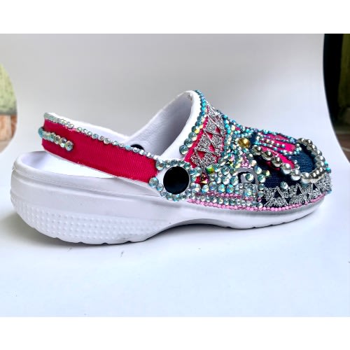 Bling Custom Rhinestone Crocs - White