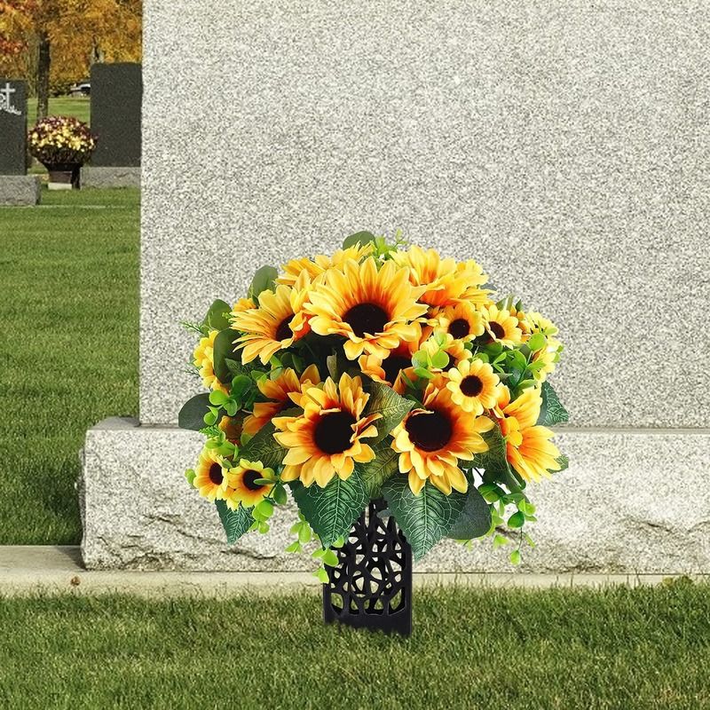 Headstones For Graves Cemetery Decorations Human Grave Markers Flower Holder Black-2pcs