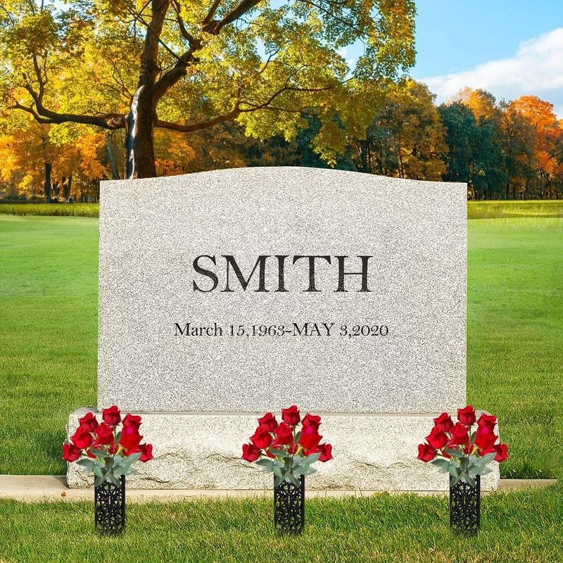 Headstones For Graves Cemetery Decorations Human Grave Markers Flower Holder Black-2pcs