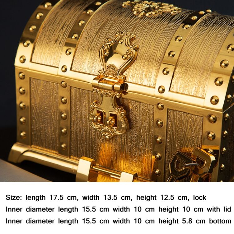 Ring Double-layer Jewel Box With Lock, Size: 17.5x13.5x12.5cm