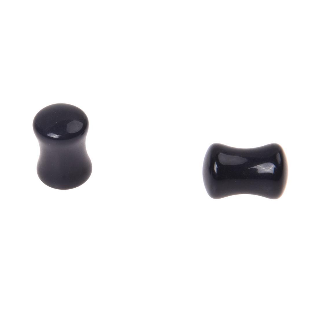 Pair of Solid Saddle Ear Plugs /Tunnel Gauges Earlet Eyelet