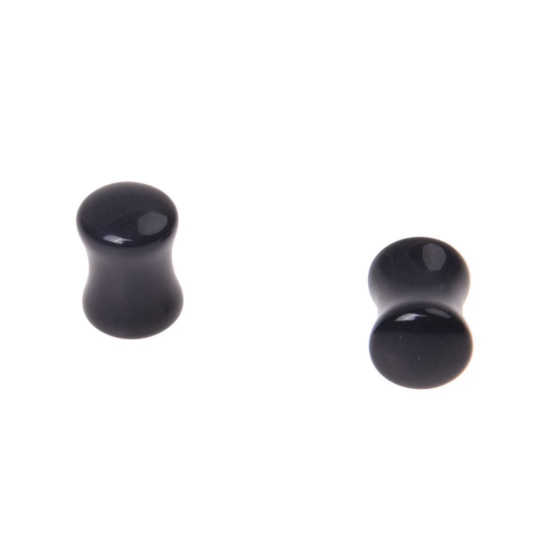 Pair of Solid Saddle Ear Plugs /Tunnel Gauges Earlet Eyelet