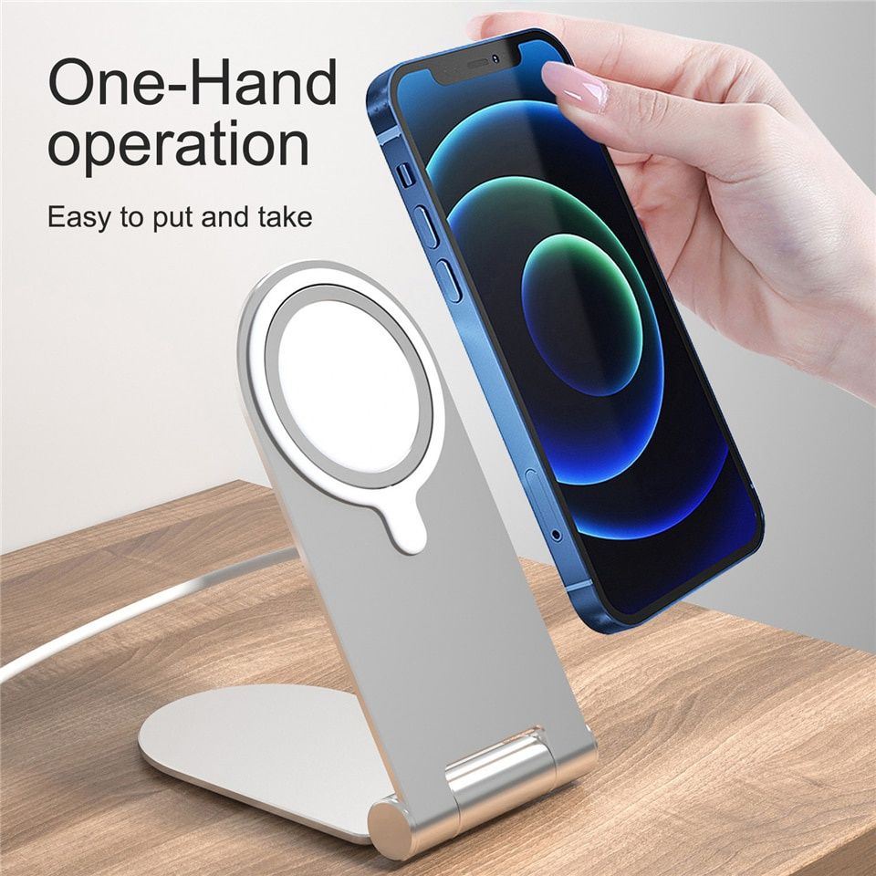 Wireless Charger Stand For IPhone 12 Pro Mini Pro Max Magsafe Charging Titanium Alloy Dock  Phone Fast Wireless Charging Charger