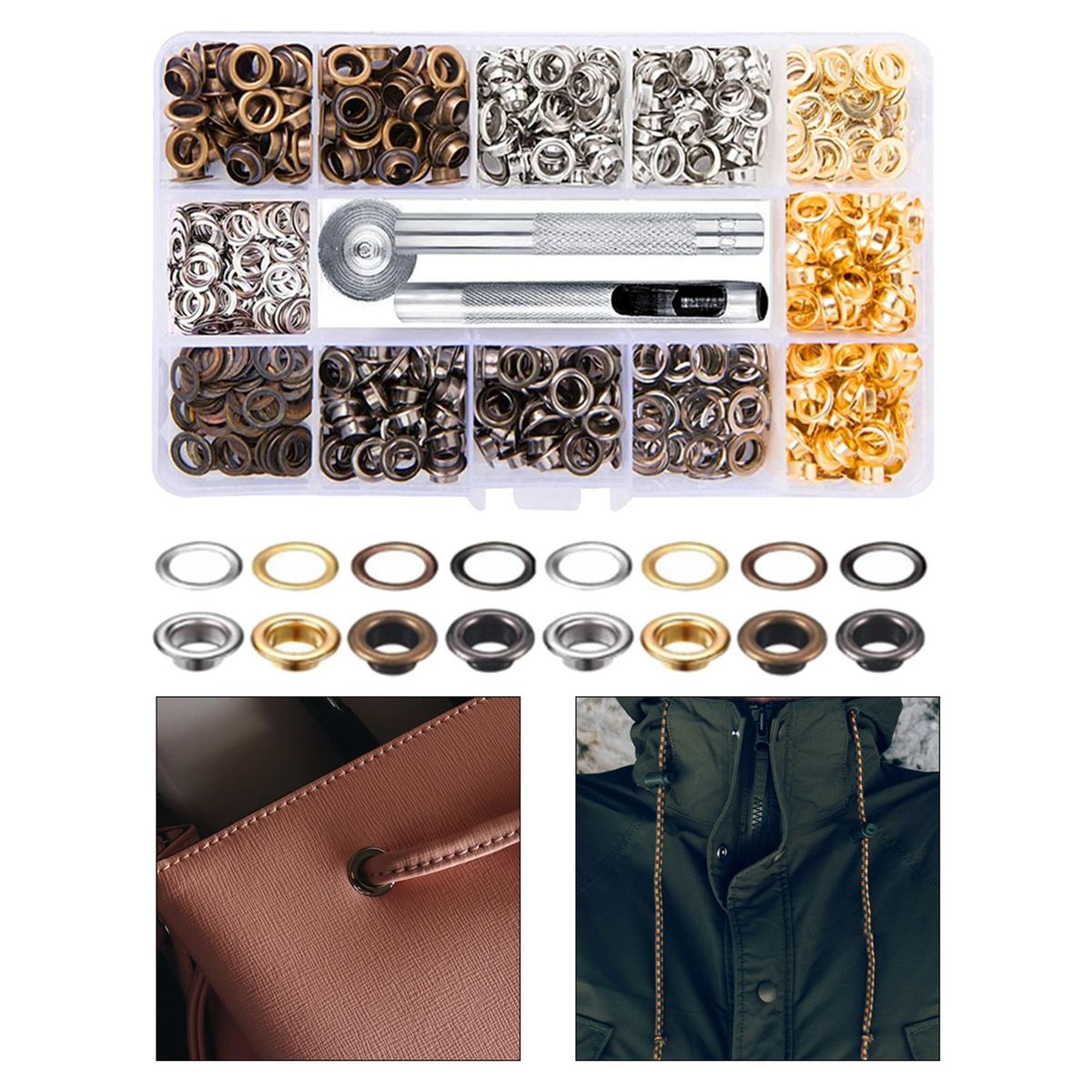 5mm Eyelets Grommets Tool  Die Punch Round Solid 400 Sets