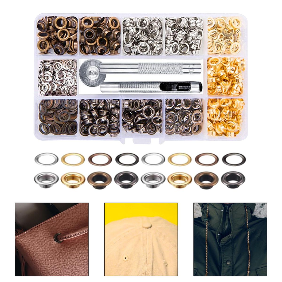5mm Eyelets Grommets Tool  Die Punch Round Solid 400 Sets