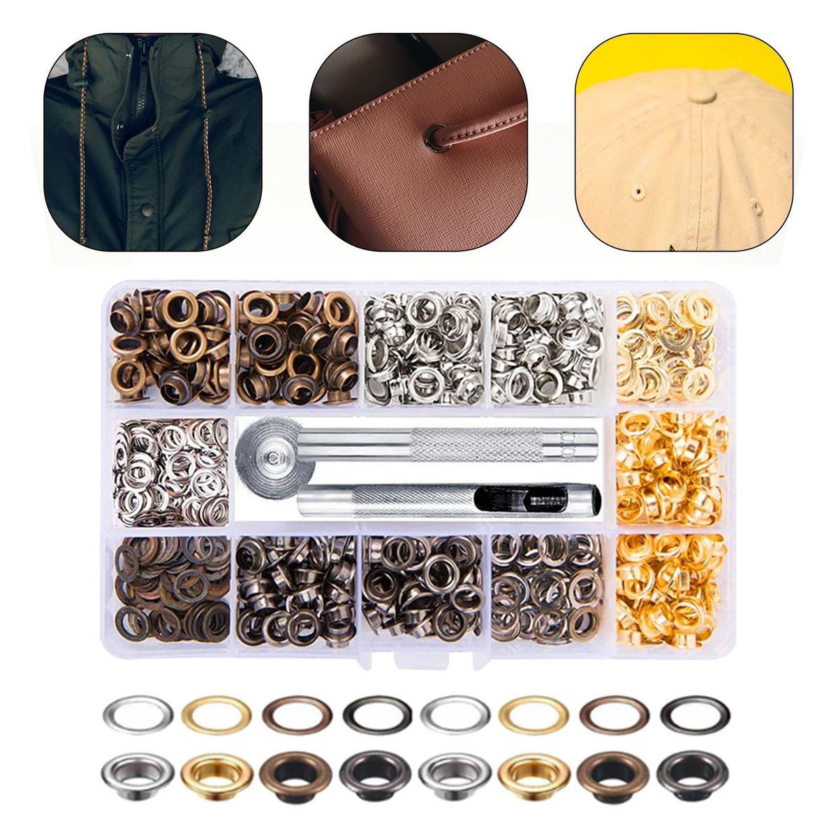 5mm Eyelets Grommets Tool  Die Punch Round Solid 400 Sets