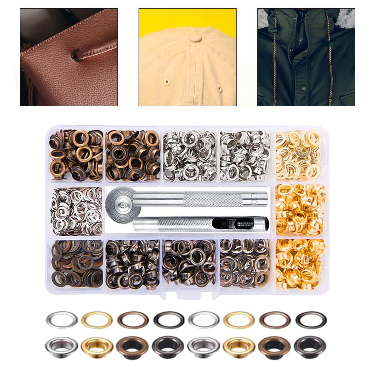 5mm Eyelets Grommets Tool  Die Punch Round Solid 400 Sets