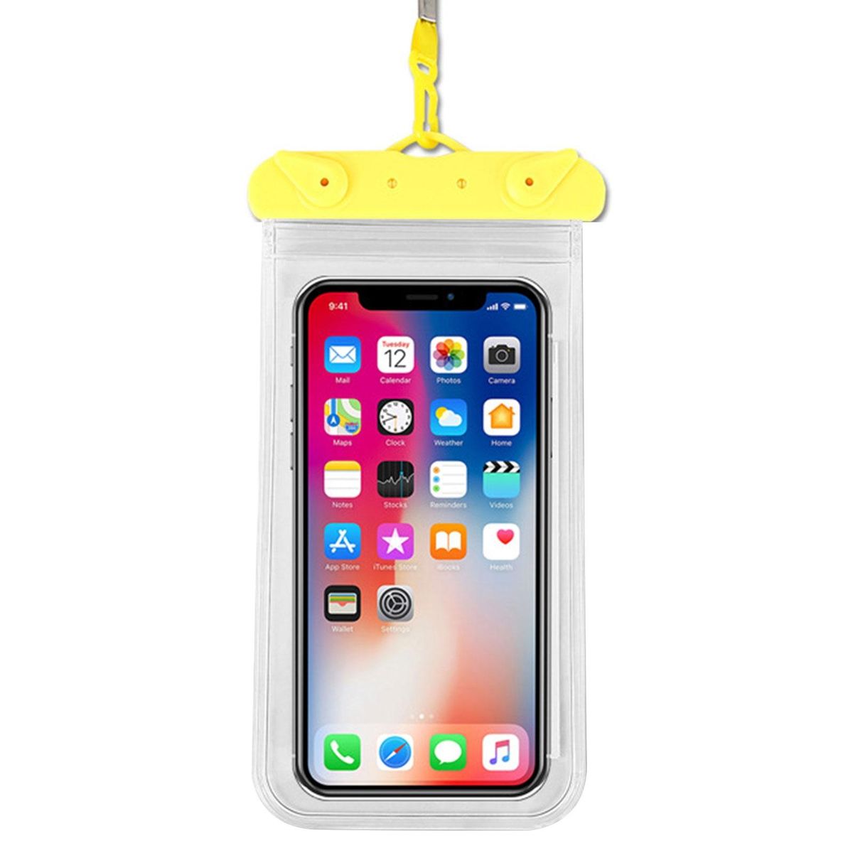 1 Set Mobile Phone Bag Beach Camping Waterproof Phone Bag Yellow