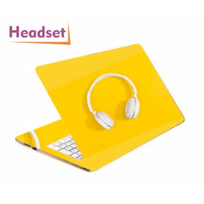 Laptop Headset skin - Yellow