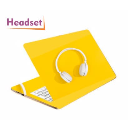 Laptop Headset skin - Yellow
