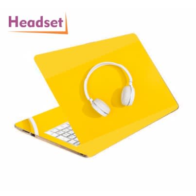 Laptop Headset skin - Yellow