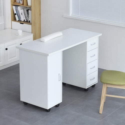 J Best  4-drawer Wooden Table -white