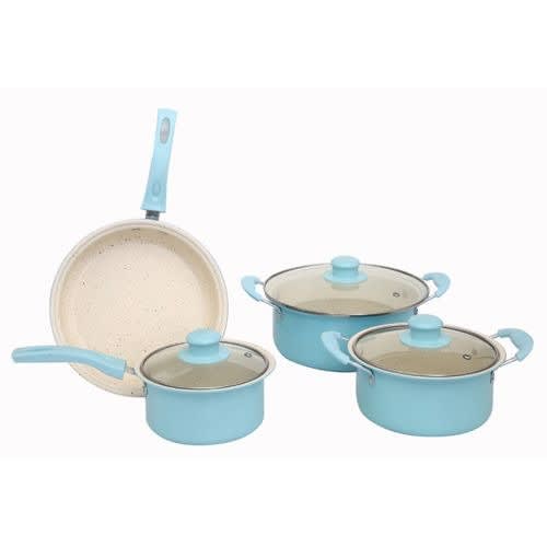 Dessini Regina Set Of Non Stick Cookware Pot- Blue - 13pieces