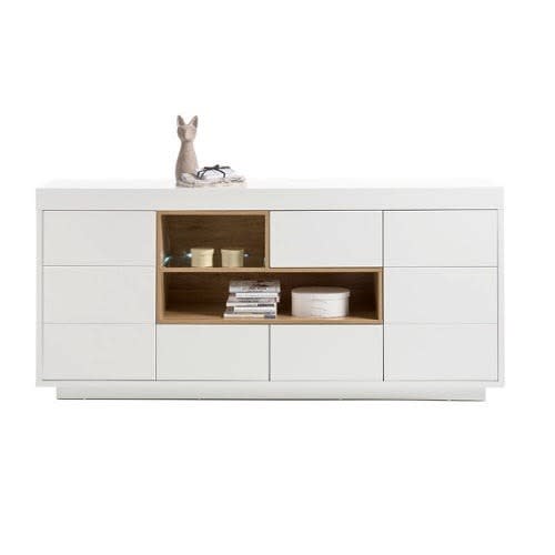 J Best Sideboard White Matt/oak