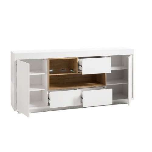 J Best Sideboard White Matt/oak