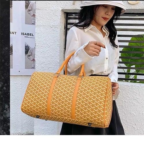 PU Leather Leisure Travel Bag - Yellow