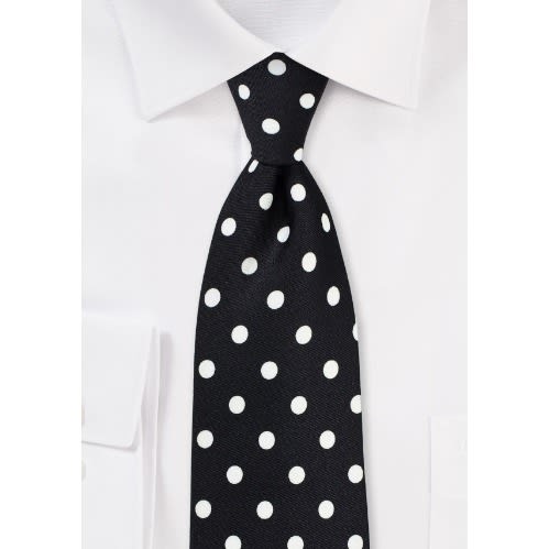 Set Of 2 Men's Dotted Long Ties  - Black  & Royal Blue