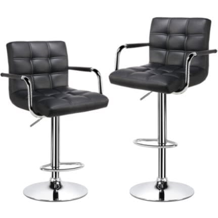 Hlinks Bar With Swivel Gas Lift Stool - 2pieces - Black