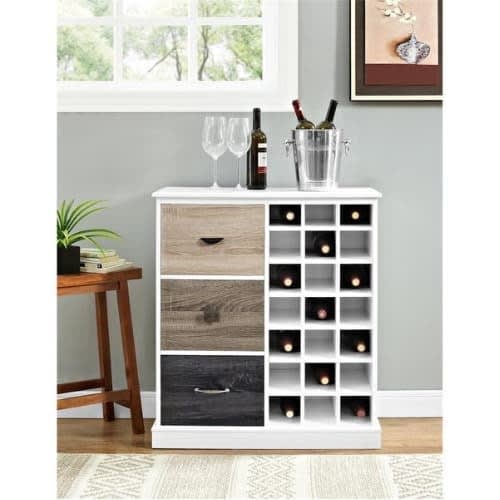 Delian Altra Mercer Wine Cabinet With Multicolored Door Fronts - White