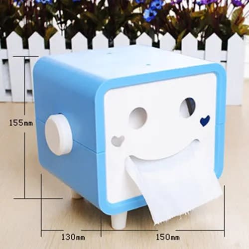 Smile Face Square Tissue Box Holder