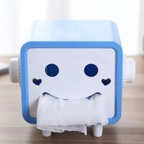 Smile Face Square Tissue Box Holder