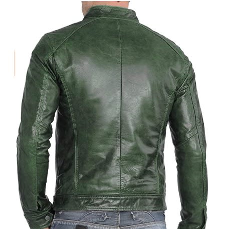 Leather Jacket- Army Green
