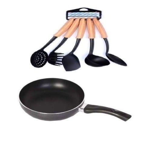 28m Non-stick Frying Pan And Non-stick Spoons