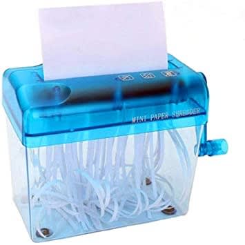 A6 Portable Mini Shredder - Manual Paper Documents Cutting Tool - Blue