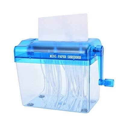 A6 Portable Mini Shredder - Manual Paper Documents Cutting Tool - Blue