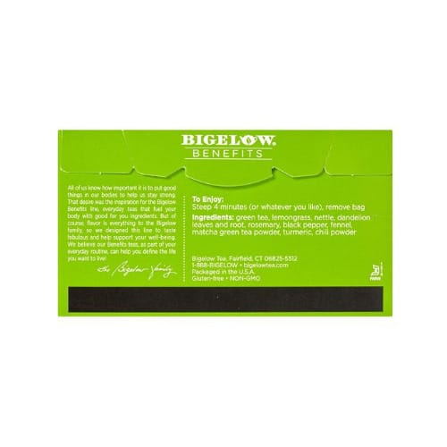 Benefits Refresh Turmeric Chili Matcha Green Tea, 18 Count