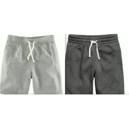 Unisex 2 Plain Shorts - Grey And Dark Grey