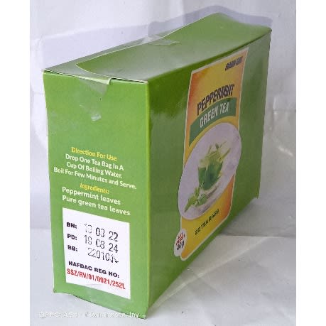 Peppermint Green Tea - 20 Tea Bags