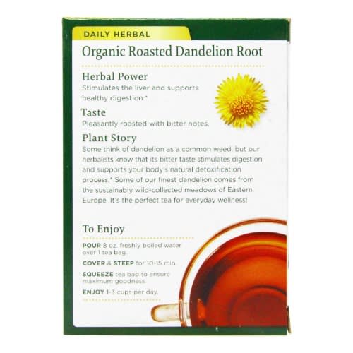 Organic Roasted Dandelion Root Herbal Tea - 16 Tea Bags