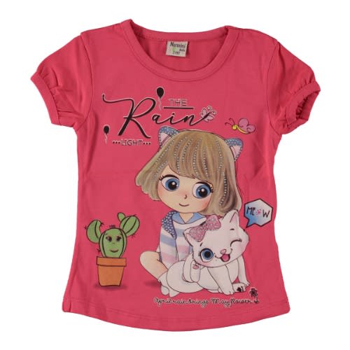 The Rain Light Girl T-shirt - Fuchsia Pink