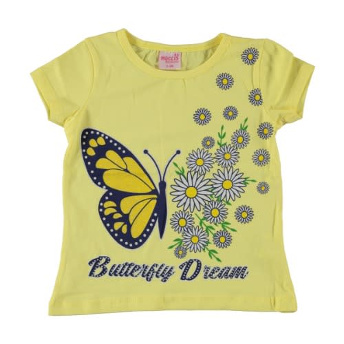 Butterfly Dream Girl T-shirt-  Yellow
