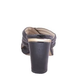 Black Patent Heel Slippers