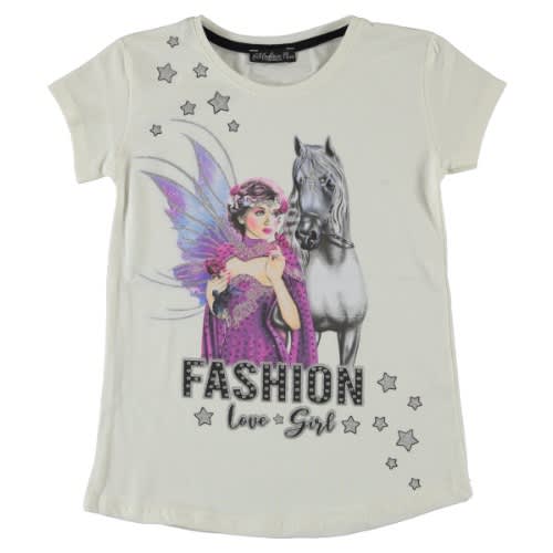Fashion Love Girl T-shirt - Cream
