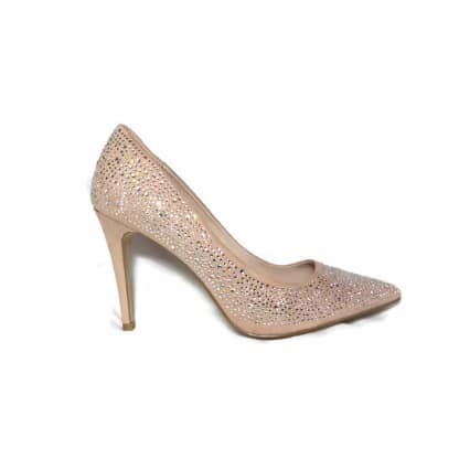 Nude Diamante Heatseal Point Shoe