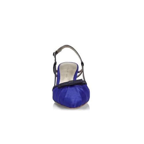 Pleat Bow Sling Back Shoe - Blue