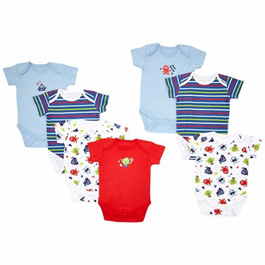 Pack of 7 Baby Boy Bodysuits