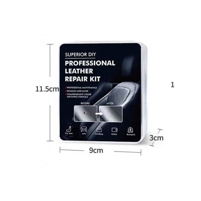 Quality Leather Repair Kit For Car Seat, Sofa Coats, Holes - Black