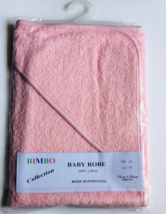 Hooded Robe Towel - Baby Pink