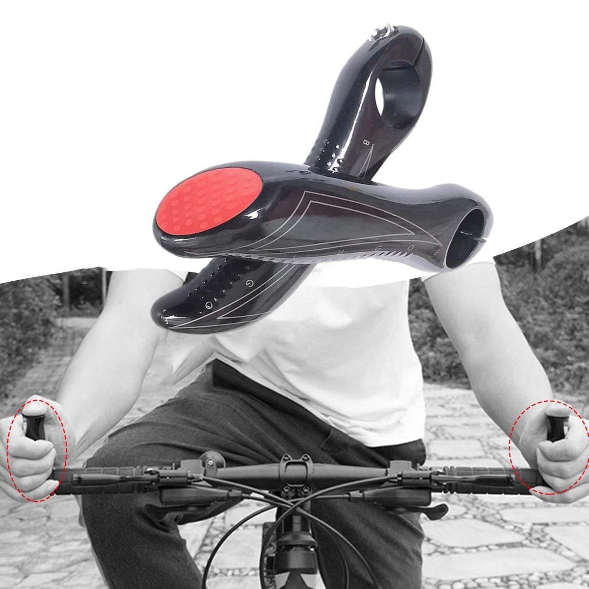 Handlebar Extend For Mountain Bike, Flat Bar Red