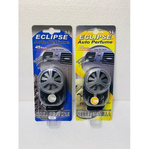 2 Pack Eclipse Auto Car AirFresher/Perfume  AC Vent Mount Car Perfume 45 Days French Vanilla Flavor And Cool Cologne Flavor