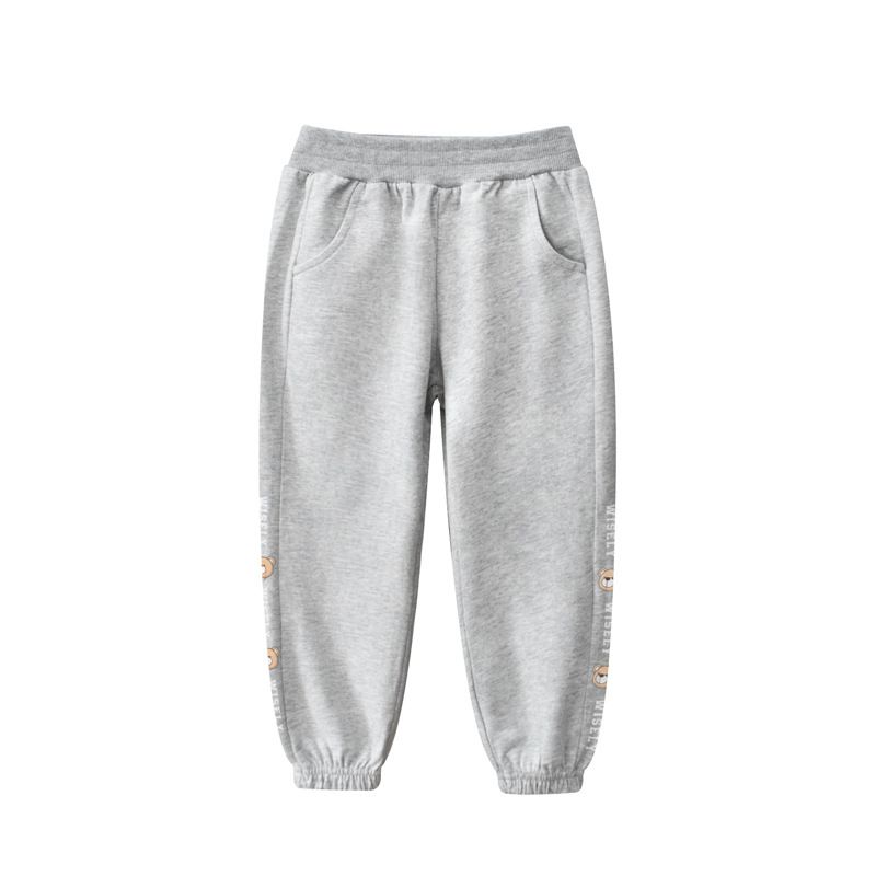 100% Cotton Kids Fashion Full Length Casual Girls Pants-Black