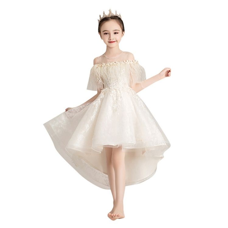 Round Neck Strapless Front Short Back Long Lace Princess Dr