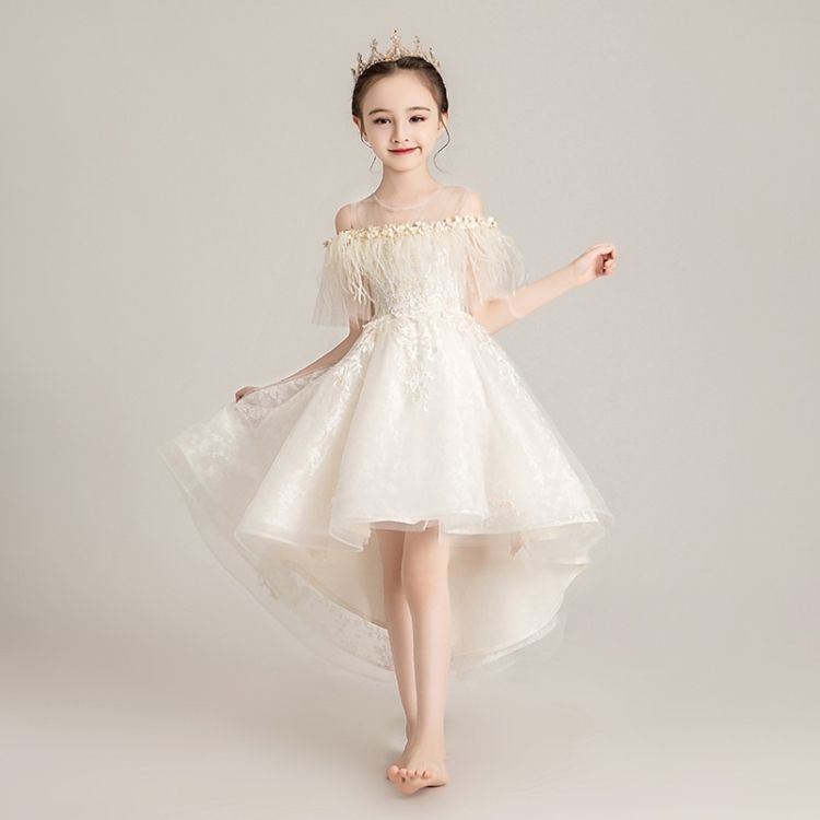 Round Neck Strapless Front Short Back Long Lace Princess Dr