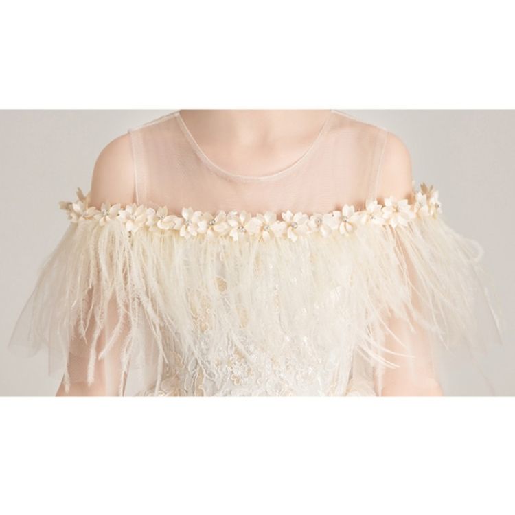 Round Neck Strapless Front Short Back Long Lace Princess Dr