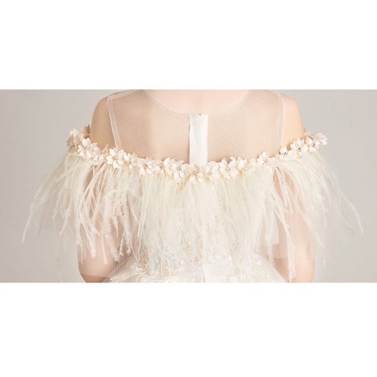 Round Neck Strapless Front Short Back Long Lace Princess Dr